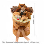 Bouquet de Peluches Capybara & Animaux – Emballage Cadeau Original Saint-Valentin