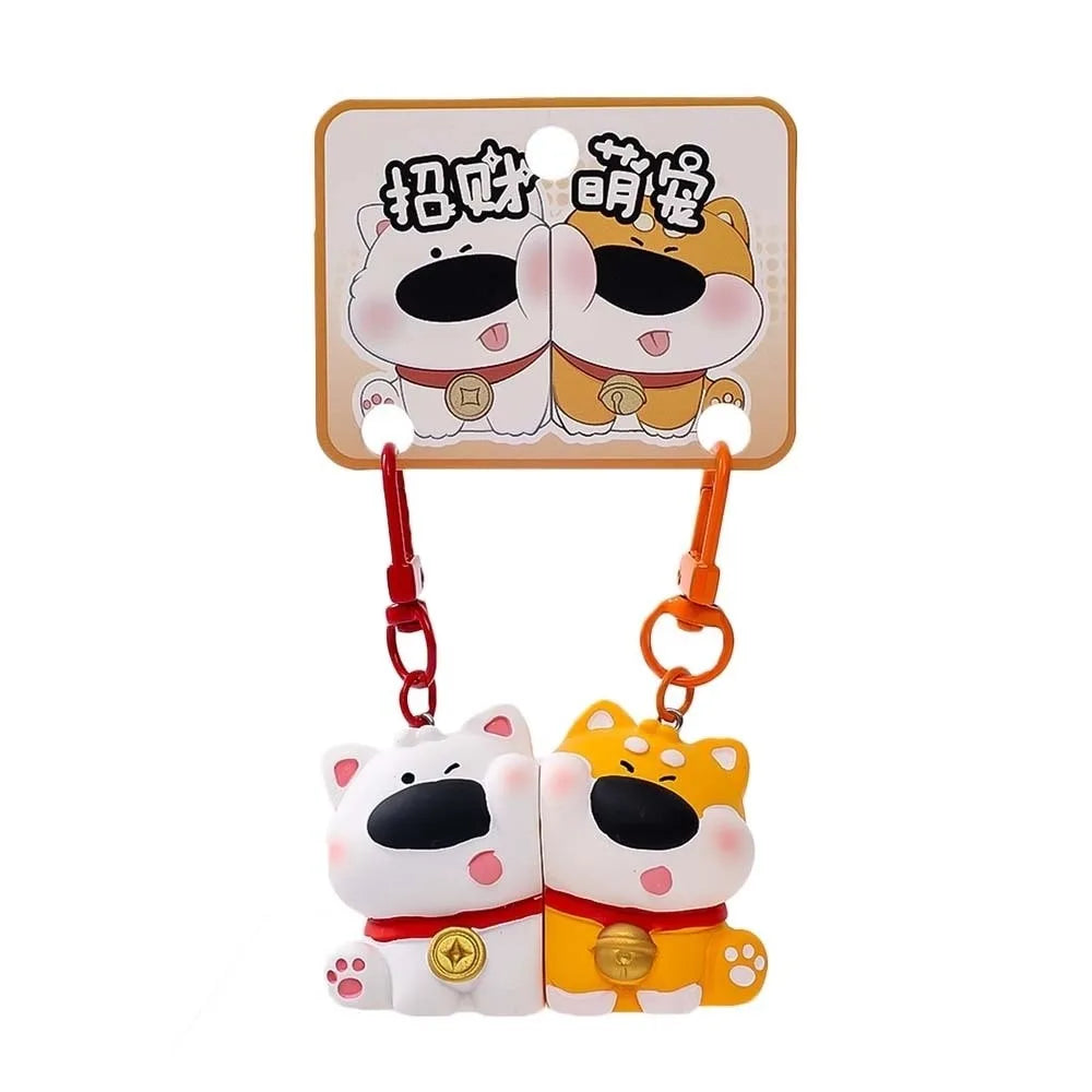 Lot de 2 Porte-Clés Animaux Kawaii – Pendentifs Panda, Canard & Chat en Résine