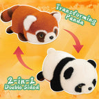Peluche Reversible Panda & Panda Rouge – Doudou 2-en-1 Double Face