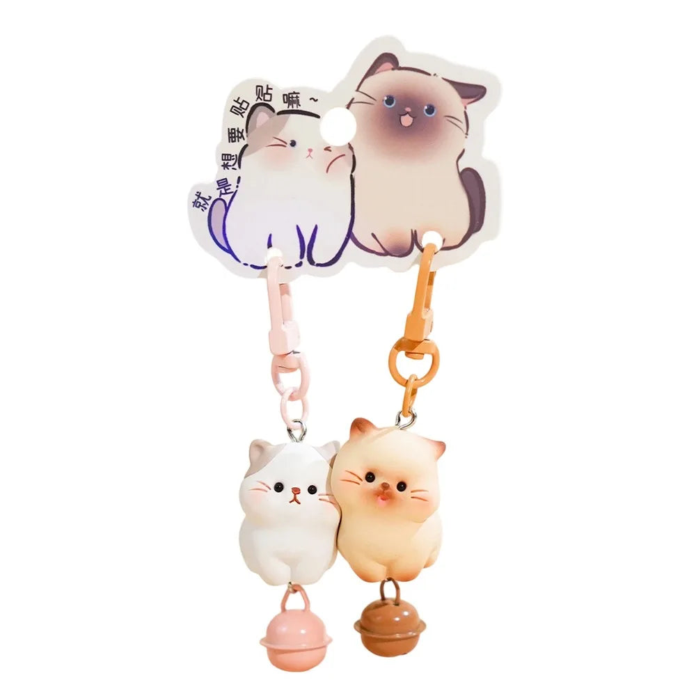 Duo Porte-Clés Chats Gourmands – Pendentif Sac Bubble Tea & Glace