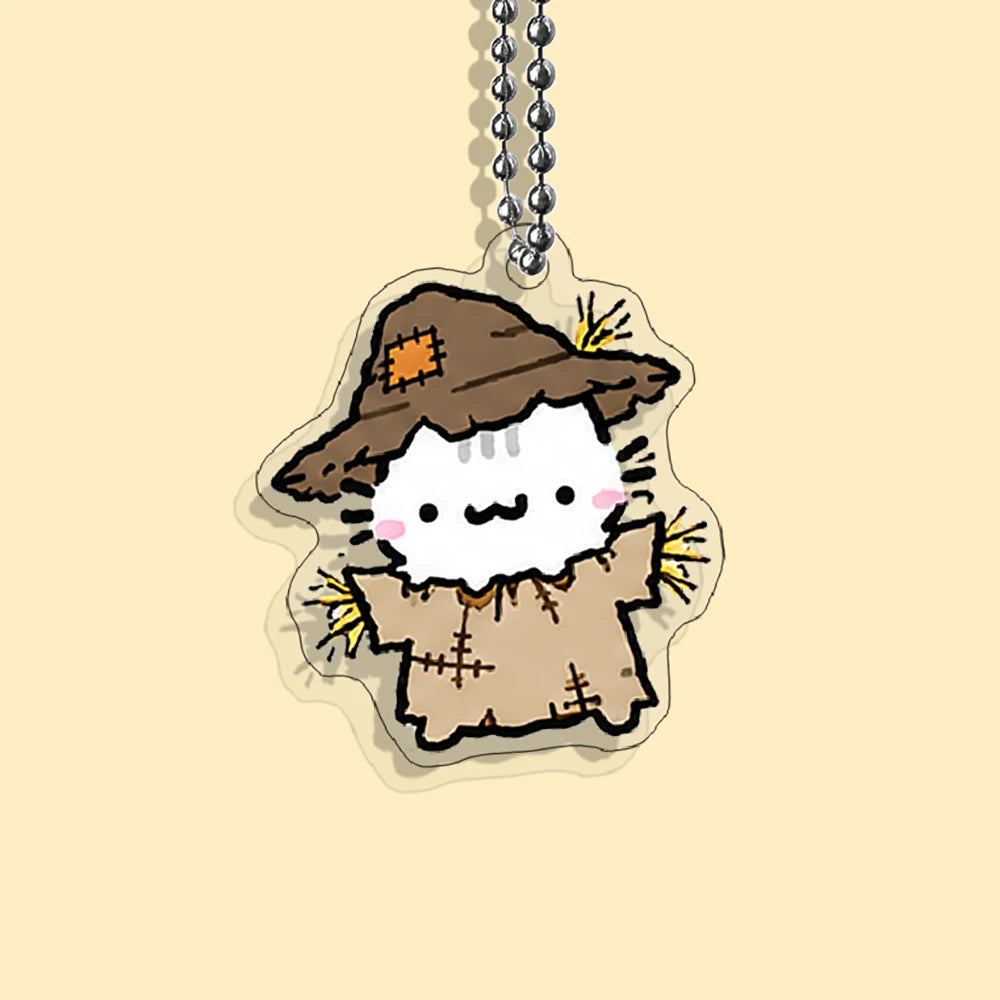 Lot Porte-Clés Chats Halloween – Pendentifs Citrouille, Fantôme & Sorcière Kawaii