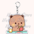 Duo Porte-Clés Bubu Dudu Mini Oursons – Pendentif Acrylique Cœur & Câlin