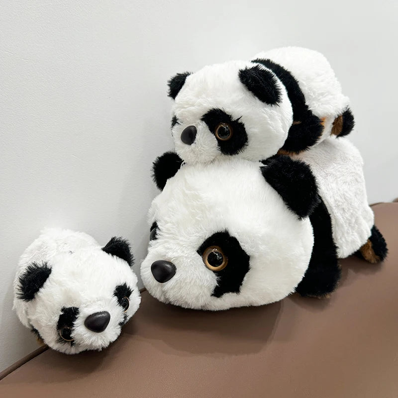 Peluche Reversible Panda & Panda Rouge – Doudou 2-en-1 Double Face