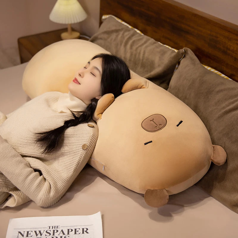 Peluche Capybara Géante Debout – Grand Doudou Kawaii Moelleux Décoration Lit