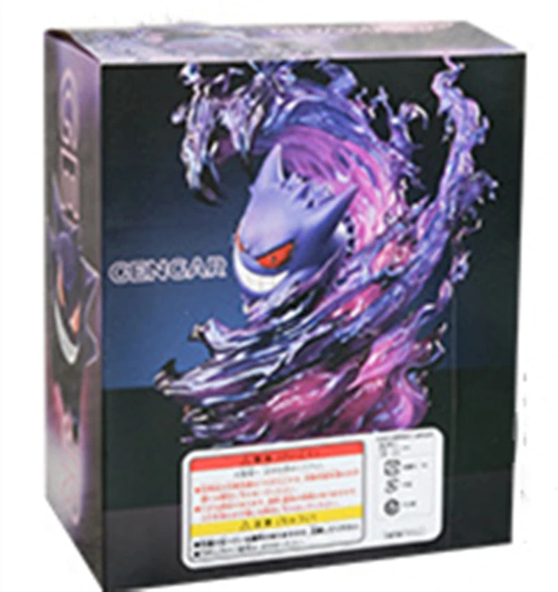 Figurine Pokémon dynamique d'Ectoplasma entouré d'une imposante aura d'énergie ténébreuse