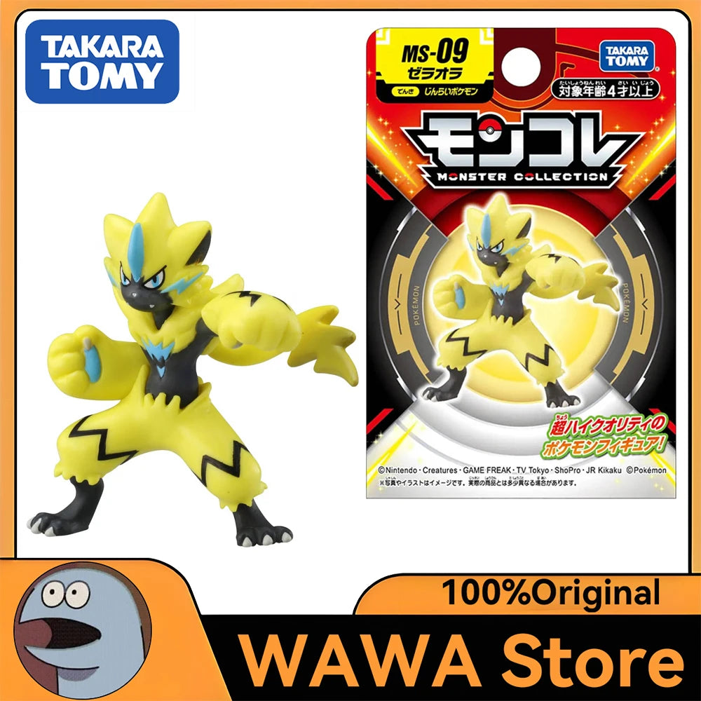 Figurine Pokémon officielle au format compact représentant le Pokémon fabuleux Zeraora.