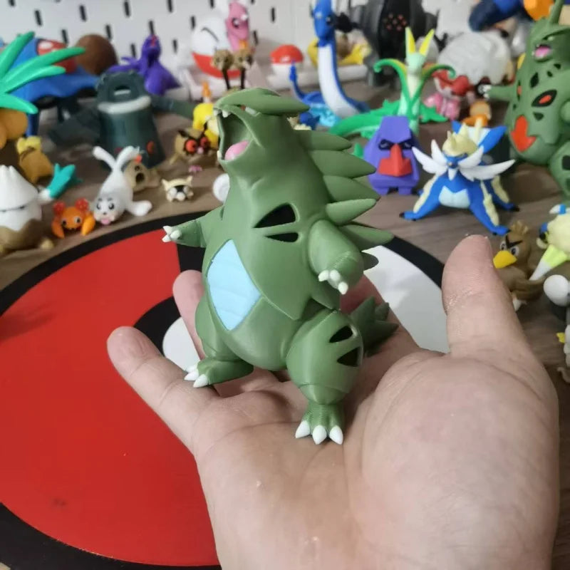 Figurines Pokémon de la ligne évolutive d'Embrylex, Ymphect, Tyranocif et Méga-Tyranocif