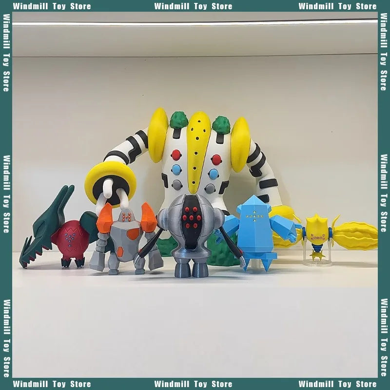 Ensemble de figurines représentant le titan Regigigas entouré des autres Golems légendaires à l'échelle 1/20.