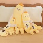 Peluche Banane Rigolote avec Couronne – Coussin Fruit Mangue Original Expressif