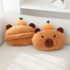 Kit Accessoires Auto Peluche Capybara – Repose-Tête, Protège-Ceinture & Boîte Mouchoirs
