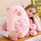 Coussin Peluche Capybara Fenêtre – Sachet Transparent Rempli de Mini Doudous