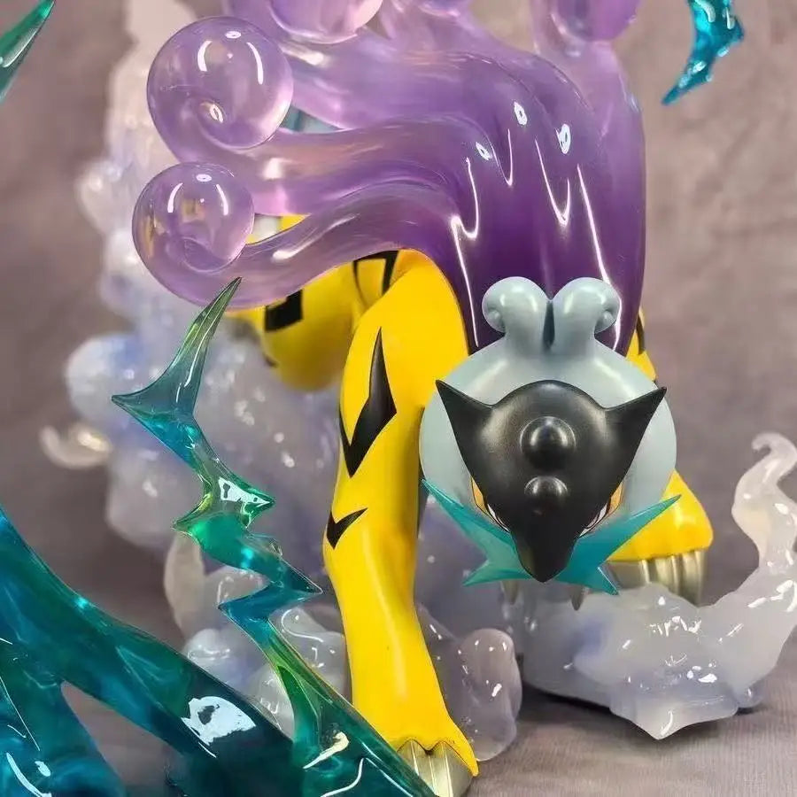 Statue Figurine Pokémon Raikou Énergie - Effet Cristal Translucide (15cm)