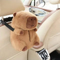 Kit Accessoires Auto Peluche Capybara – Repose-Tête, Protège-Ceinture & Boîte Mouchoirs