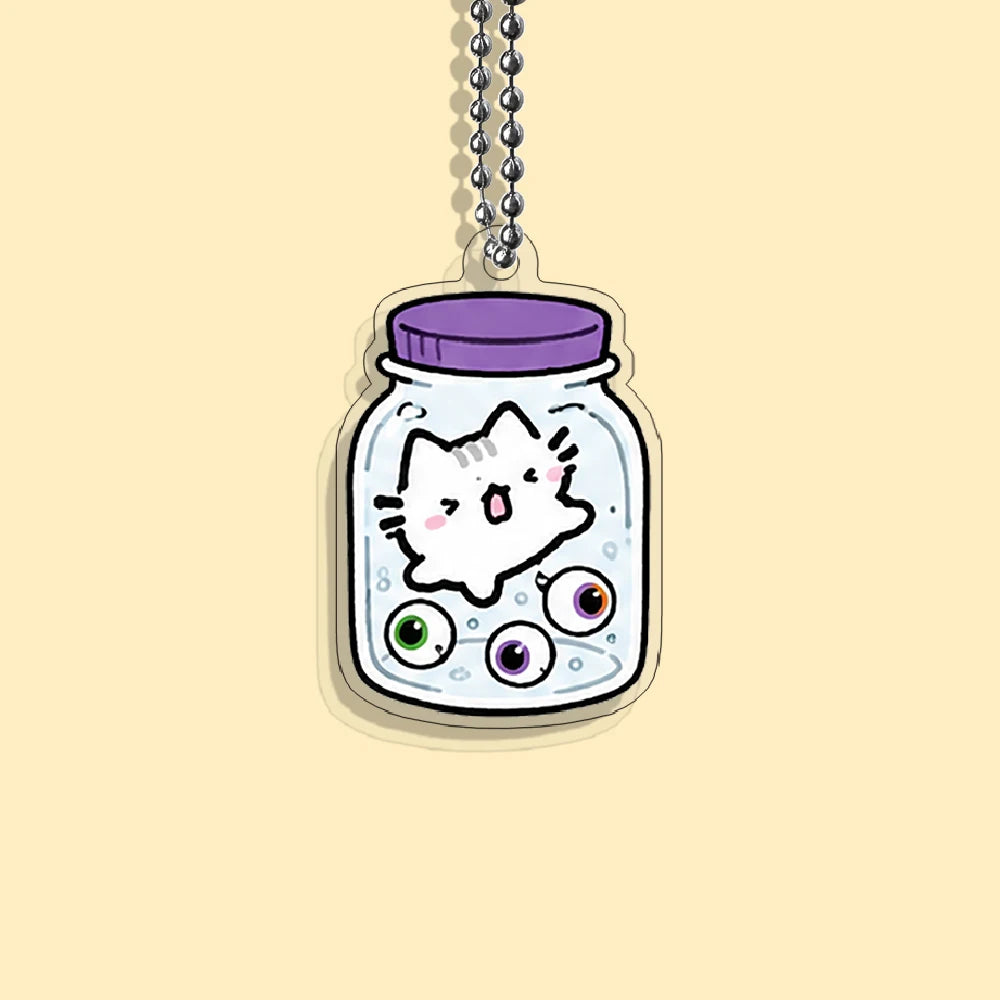Lot Porte-Clés Chats Halloween – Pendentifs Citrouille, Fantôme & Sorcière Kawaii