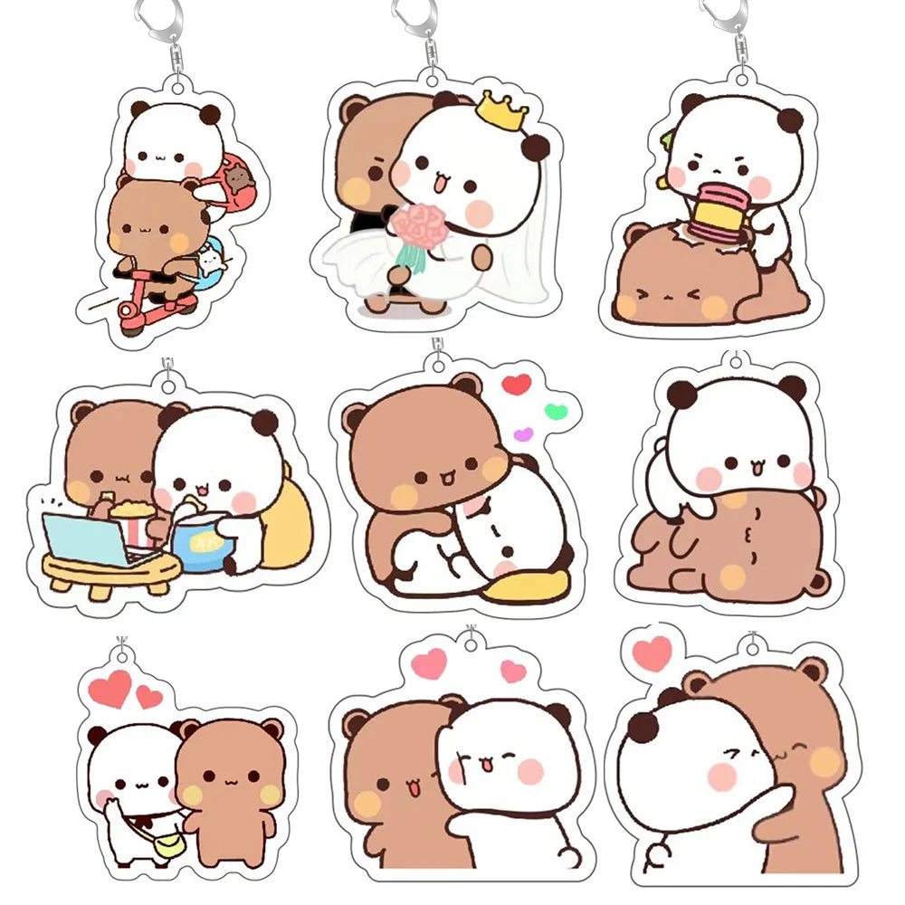 Porte-Clés Acrylique Bubu Dudu Amour – Pendentif Sac Bisou & Couronne